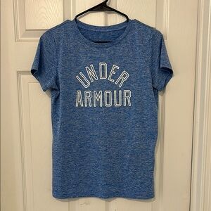 Under Armour Heathered Blue Tee with White Logo MUST BUNDLE